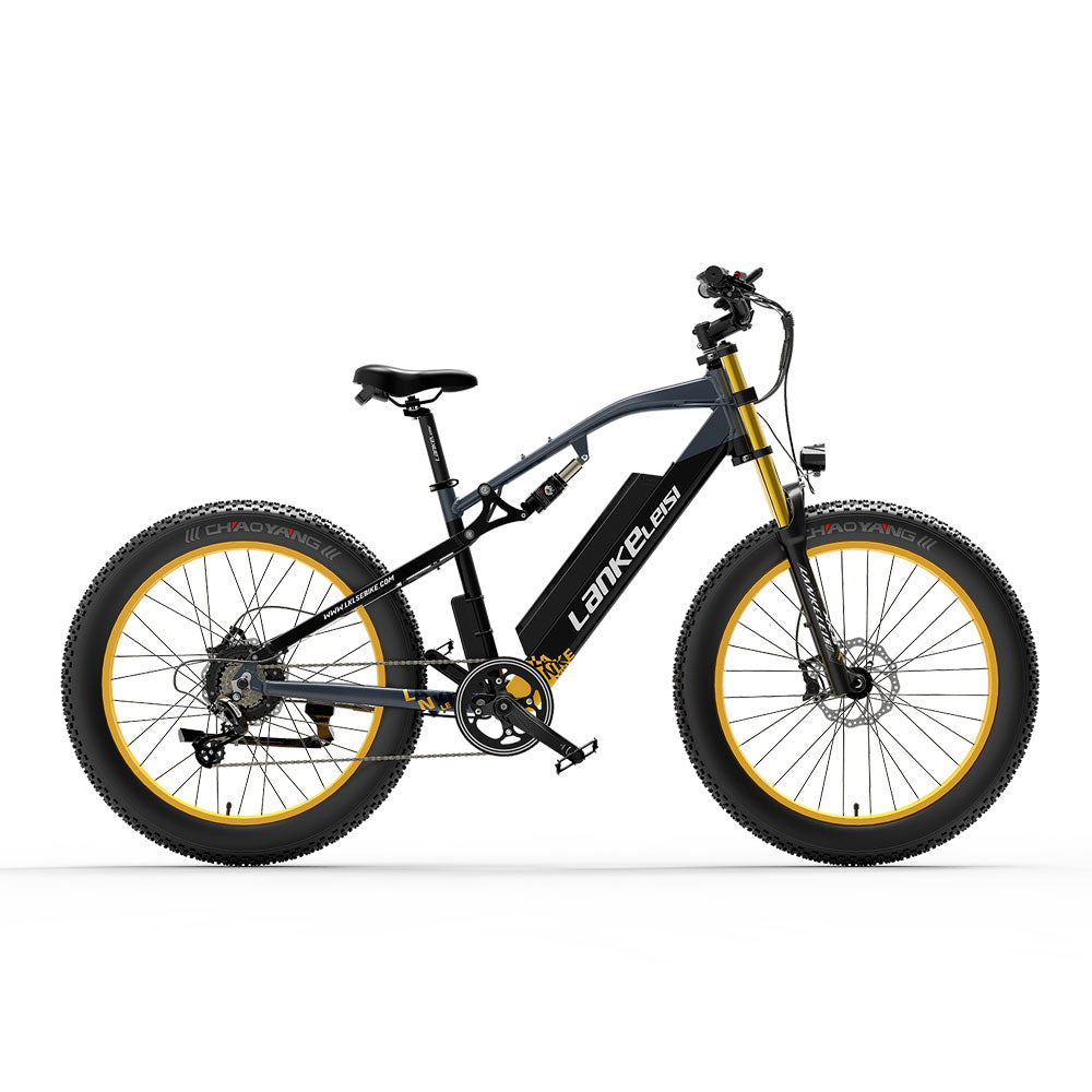 LANKELEISI RV700 Fat 26-inch Full Suspension E-Mountain bike 48V 16Ah E-MTB 1000W Motor LANKELEISI