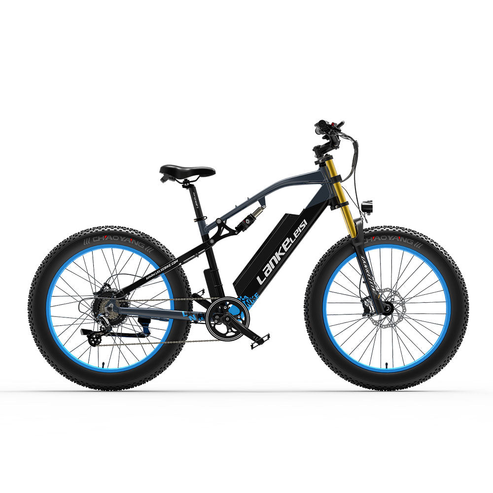 LANKELEISI RV700 Fat 26-inch Full Suspension E-Mountain bike 48V 16Ah E-MTB 1000W Motor LANKELEISI