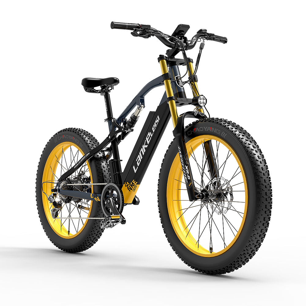 LANKELEISI RV700 Fat 26-inch Full Suspension E-Mountain bike 48V 16Ah E-MTB 1000W Motor LANKELEISI