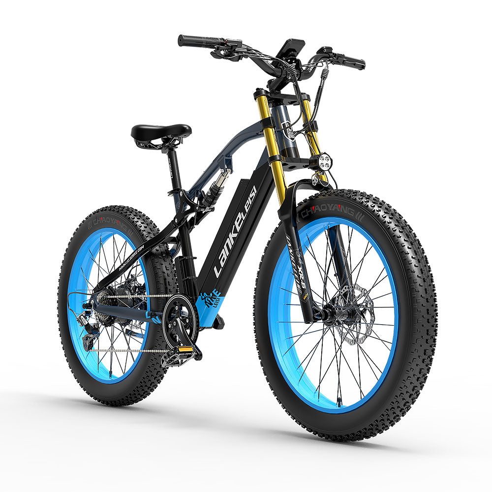LANKELEISI RV700 Fat 26-inch Full Suspension E-Mountain bike 48V 16Ah E-MTB 1000W Motor LANKELEISI