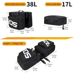 3-in-1 Waterproof Rear Rack Bike Bag (38L) Gleecycle