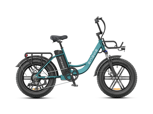 ENGWE L20 Boost Blue step-through 20 x 4.0 fat tire e-bike side view