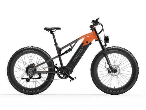 LANKELEISI RV800PLUS orange 750W BAFANG fat tire e-bike side view