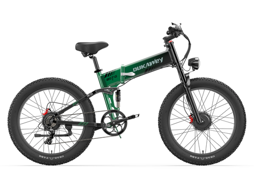 Dukawey BST-6 green dual 1000W motor fat tire e-bike side view