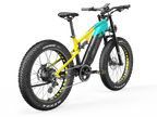 LANKELEISI RV800PLUS Green Yellow electric mountain bike with fat tires
