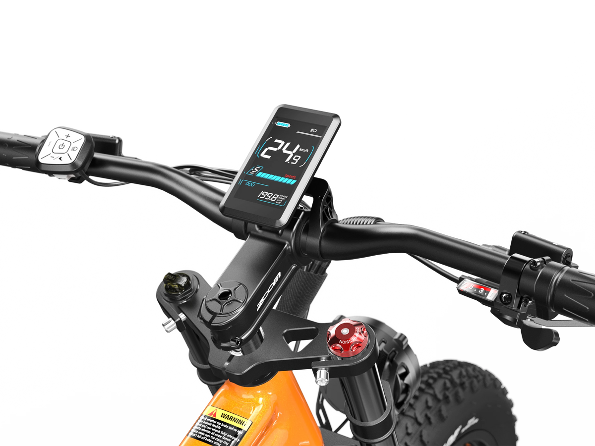 LANKELEISI RV800PLUS color LCD display and handlebar controls close-up