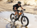 LANKELEISI RV800PLUS full suspension fat tire e-bike crossing shallow water