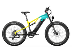 LANKELEISI RV800PLUS Green Yellow fat tire electric mountain bike side view