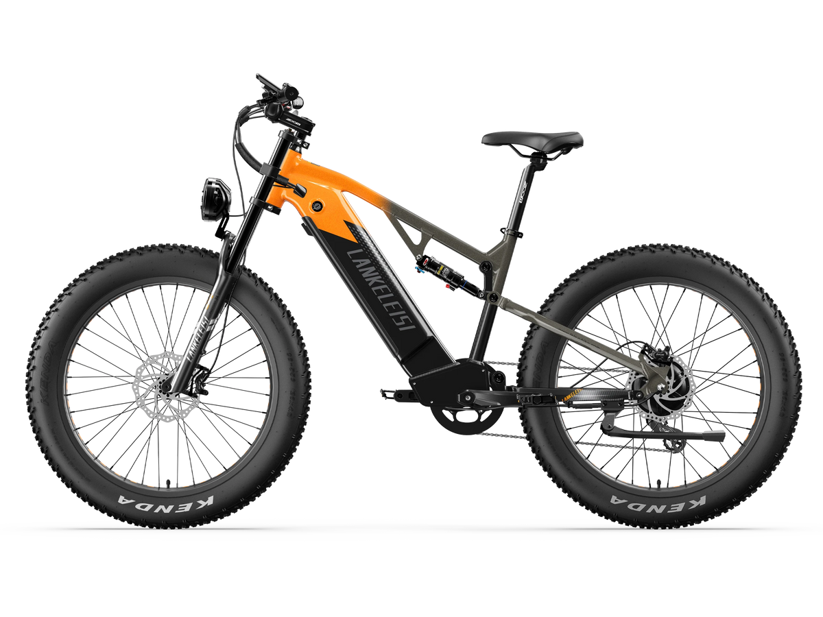 LANKELEISI RV800PLUS Black Orange electric mountain bike side profile