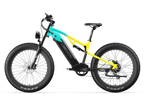 LANKELEISI RV800PLUS Green Yellow electric mountain bike side profile