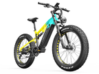 LANKELEISI RV800PLUS Green Yellow fat tire e-bike front three-quarter view